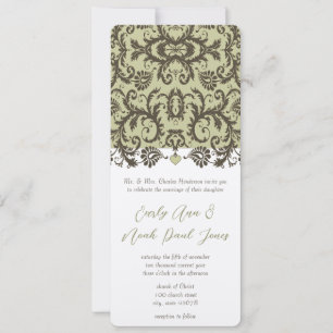 Convite para Casamento tema damasco Brown