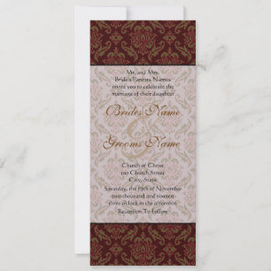 Convite para Casamento tema damasco Brown