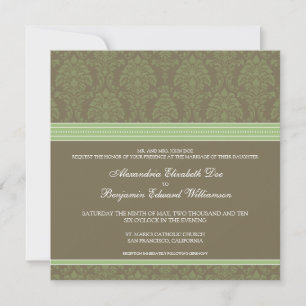 Convite para Casamento tema damasco de Chocolate V