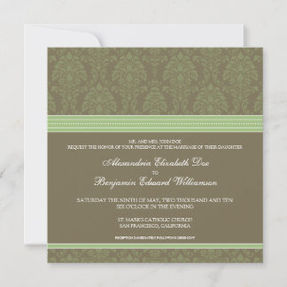 Convite para Casamento tema damasco de Chocolate V