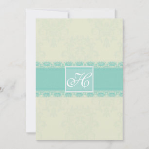 Convite para Casamento tema damasco de Vintage Azu