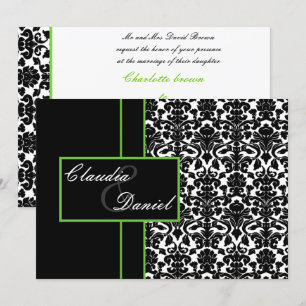 convite para casamento tema damasco elegante de li