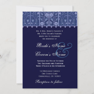 Convite para Casamento tema damasco Elegante Meia-