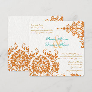 Convite Para Casamento tema damasco Floral Mint Co