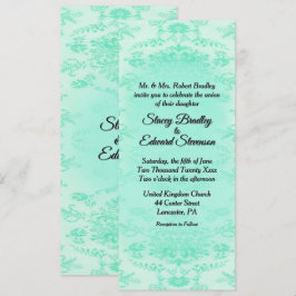Convite para Casamento tema damasco Verde da Mint