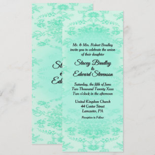 Convite para Casamento tema damasco Verde da Mint