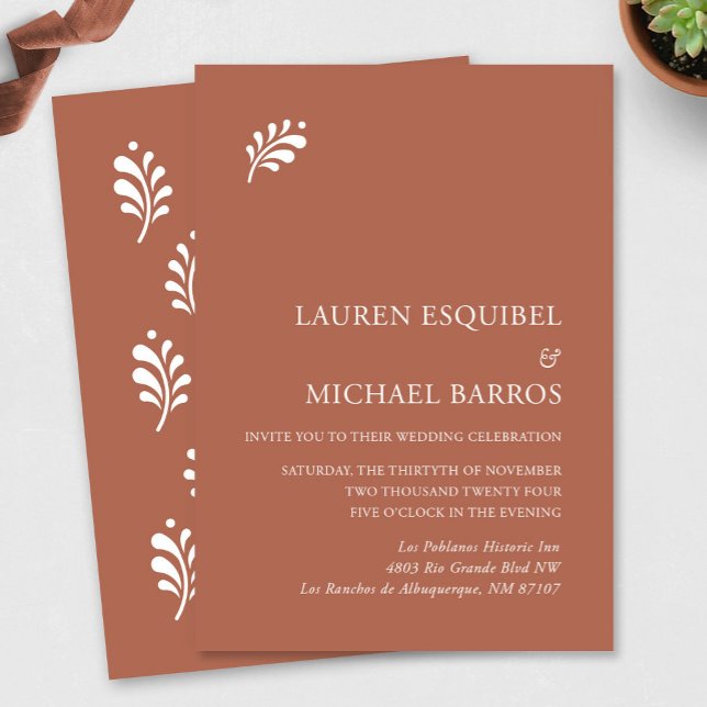 Convite Para Casamento Terra Cotta Mexicano (Terra Cotta Mexican Wedding Invitation by Fiesta Valley Print)
