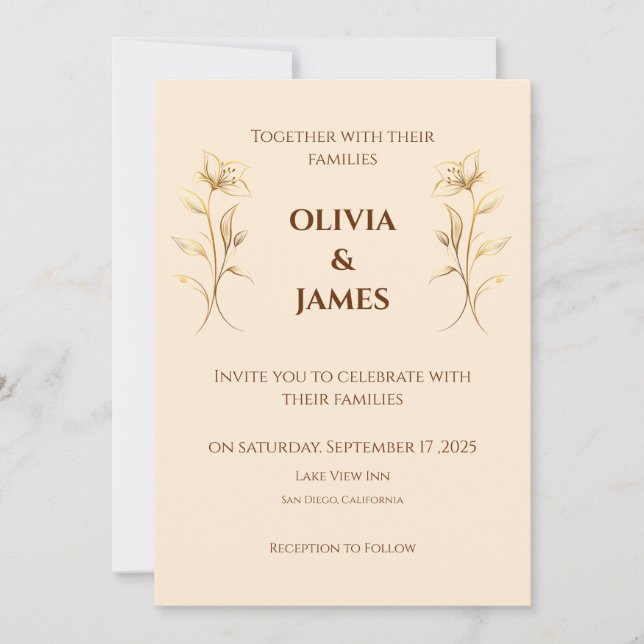 Convite Para Casamento Terracotta Boho (Frente)