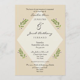 Convite Para Casamento Tradicional Botânico Modern