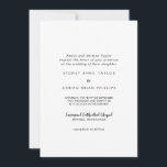 Convite para Casamento Tradicional de Caligrafia S<br><div class="desc">Este simples convite de casamento tradicional para caligrafia é perfeito para um casamento elegante. O clássico design apresenta tipografia rústica em preto e branco com um toque moderno minimalista.</div>