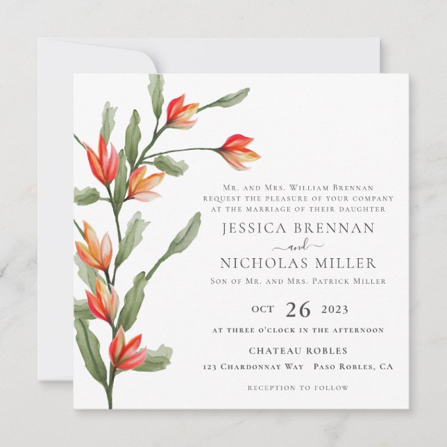 Convite para Casamento Tradicional de Farinhas Sel (Frente)