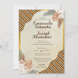 Convite para Casamento Tradicional Orange Ivory Ke