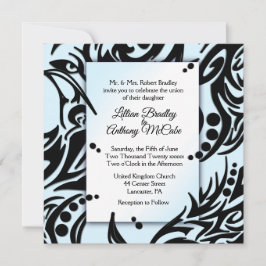 Convite para Casamento Tribal de abstrato Negro e