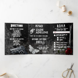 Convite para Casamento Triplo 5x7 Adeline Za