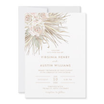Convite para Casamento Tropical Boho Watercolor