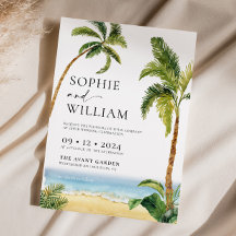Convite para Casamento Tropical Costeira