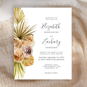 Convite para Casamento Tropical de Boho Floral