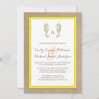 Convite para Casamento Tropical de Praia de Cavalo