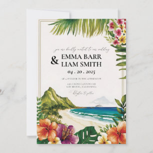 Convite para Casamento Tropical de Praia HAWAII