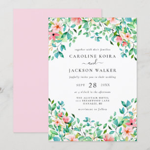 Convite para Casamento Tropical Elegante