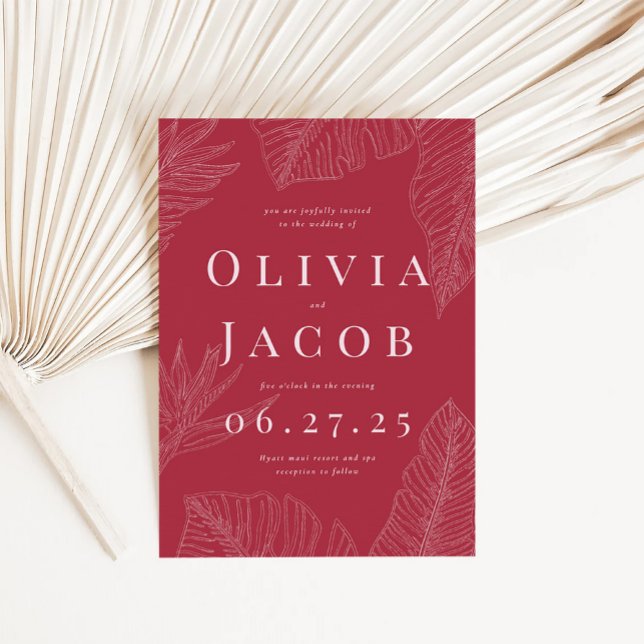 Convite para Casamento Tropical Moderno (Criador carregado)