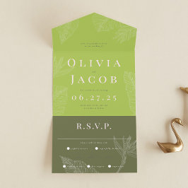 Convite para casamento tropical moderno