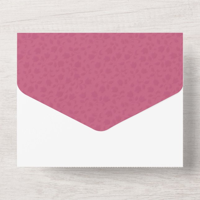 Convite para casamento tudo em um Rosa (Verso)