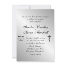 Convite para Casamento União de Direito e Medicina