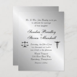 Convite para Casamento União de Direito e Medicina