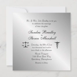 Convite para Casamento União de Direito e Medicina