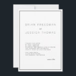 Convite para Casamento Única Moderno<br><div class="desc">Este é um convite de casamento moderno com uma fronteira escura. Comparando RSVP e salvando a data,  o envelope floral também está disponível para venda.</div>