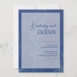 Convite para Casamento Único de Boho Azul