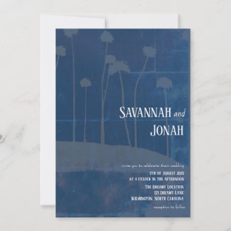 Convite para Casamento Único de Flor Azul Art