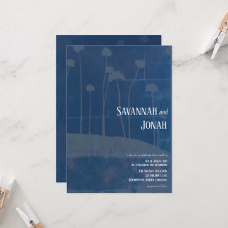 Convite para Casamento Único de Flor Azul Art