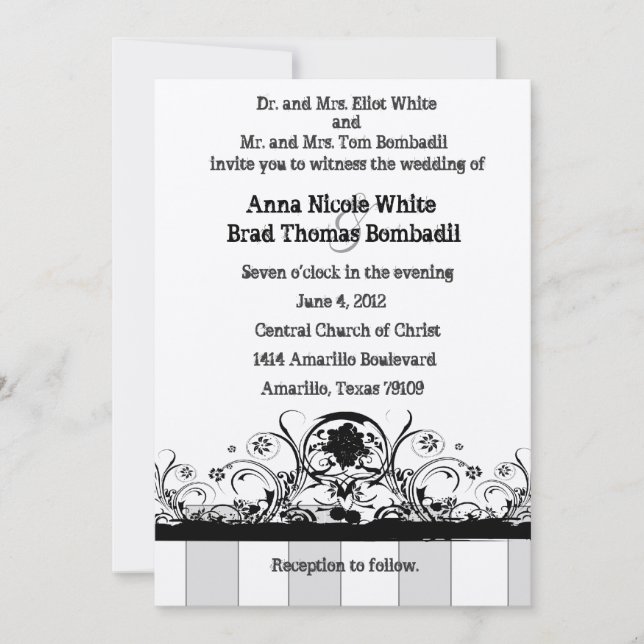 Convite para Casamento Velho Oeste de Shabby (Frente)