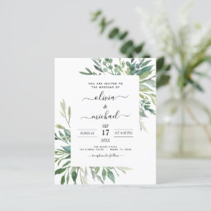 Convite para Casamento Verde Botânico