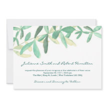 Convite para Casamento Verde Botânico Moderno