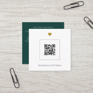Convite para Casamento Verde com Código QR Minimal