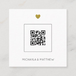 Convite para Casamento Verde com Código QR Minimal