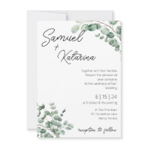 Convite para Casamento Verde com Detalhes