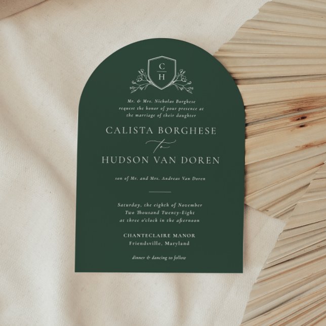 Convite para Casamento Verde CREST CREST (Criador carregado)