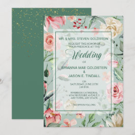 Convite para Casamento Verde da Casa da Rosa de Ve