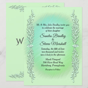 Convite para Casamento Verde da Mint