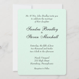 Convite para Casamento Verde da Mint