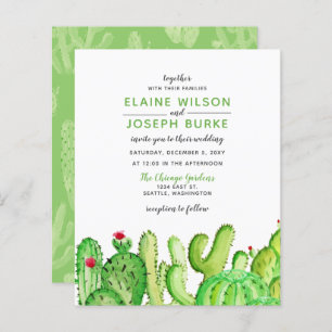 Convite para Casamento Verde de Fiesta Cactus Gree