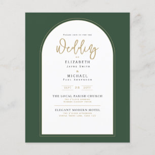 Convite para Casamento Verde de Juniper Moderno