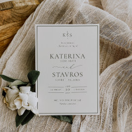 Convite para Casamento Verde de Oliva HARMONY