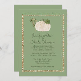 Convite para Casamento Verde de Pumkin Branco