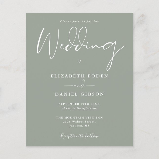 Convite para Casamento Verde de Sábio Orçamental (Frente)