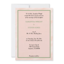 Convite para Casamento Verde de Sage em Água Blush